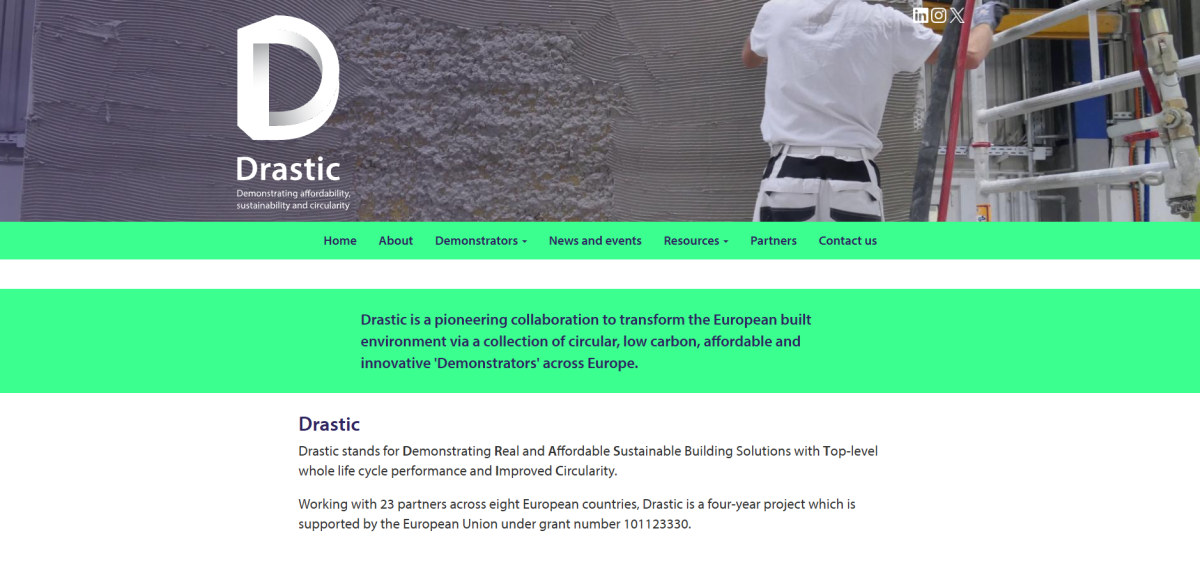 Screenshot of Drastic website.