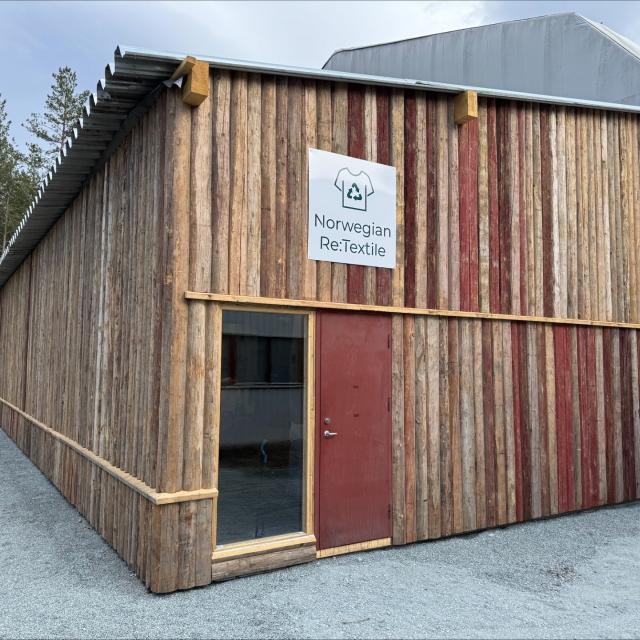 A circular construction facility built with reused wood in Norway.